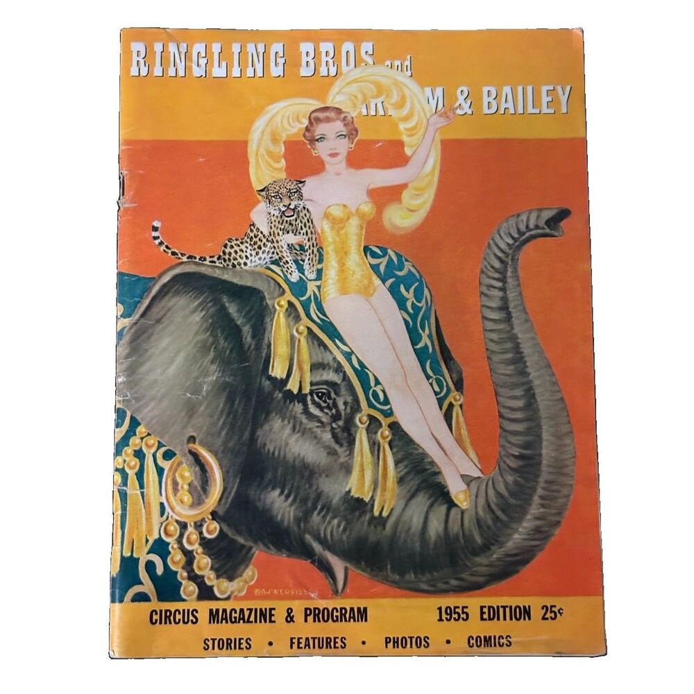 Vintage 1955 Ringling Bros & Barnum & Bailey Circus Souvenir Program Magazine
